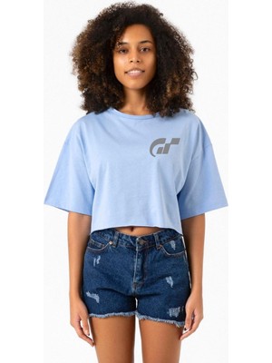 Gran Turismo Pocket Logo Bebe Mavi Kadın Crop Tshirt