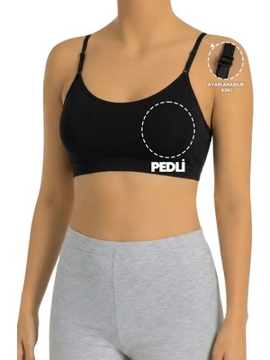 Öts Kadın Sütyen Pedli Ince Ayarlanabilir Askılı Büstiyer (%96 Pamuk - %4 Elastan)