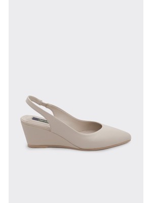 Derinet Hakiki Deri Arkası Açık Kadın Klasik Ayakkabı