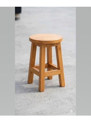 Missidea Masif Ahşap Tabure 30X45 cm – Doğal, El Işçiliği, Modern Dekoratif Tabure