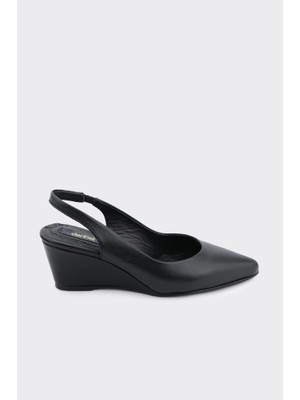 Derinet Hakiki Deri Arkası Açık Kadın Klasik Ayakkabı