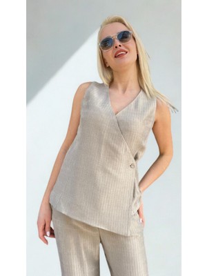 Unique Simli Cupra Kumaş Yelek