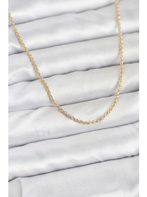 Gültekin cm 14K Gold Renk Halka Model 60 cm Kadın Kolye