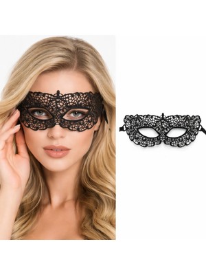 Gültekin Siyah Dantel Venedik Maskesi Kadın – Zarif Parti &amp; Balo Maskesi 5 No