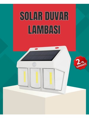 Gültekin Dış Mekan Solar Duvar Lambası – 120° Hareket Algılama, 3 Işık Modu