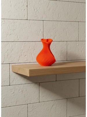 Gültekin 11 cm Turuncu Kalp Formlu Mini Vazo Estetik Dekoratif Obje
