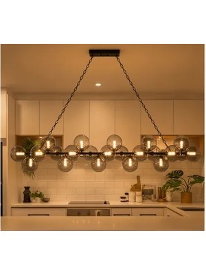 Vivense Çubuk Yirmi Iki Füme Camlı Sıralı Avize, 180 cm