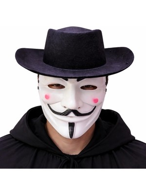 Gültekin Vendetta Maske ve Şapka Seti – Anonim Stil Parti Maskesi