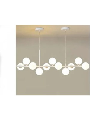 Vivense Selin Sıralı Beyaz Camlı Beyaz Avize