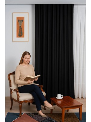 Quba Deco Kadife Dokulu Ada Fon Perde Pilesiz Salon Yatak Odası Çocuk Odası