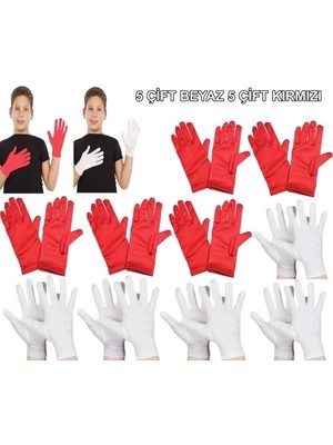 Gültekin Çocuk Gösteri Eldiven Seti – 5 Çift Beyaz & 5 Çift Kırmızı