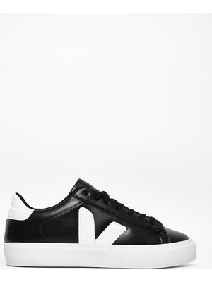 Tonny Black Kadın Siyah Beyaz Kauçuk Taban Rahat Bağcıklı Sneaker