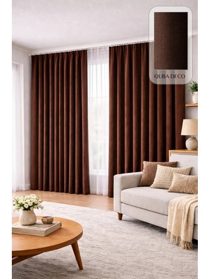 Quba Deco Kadife Dokulu Ada Fon Perde Pilesiz Salon Yatak Odası Çocuk Odası