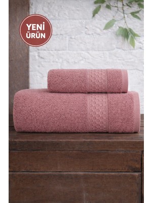 Mela Home Petek 2'li Banyo Havlu Seti Hamam Takımı- El ve Yüz Havlusu- Çeyiz - Hediyelik 100% Pamuk