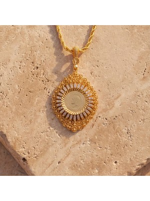 Ferizz Altın Kaplama Çeyrek Altınlı Kolye  45 cm BND-182