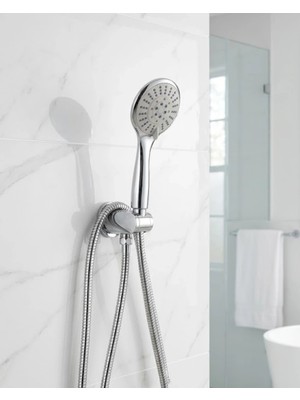 Gültekin Duş Başlığı Seti Spiral Hortum Hareketli El Duşu Tutacağı Kirece Dayanıklı Tasarım