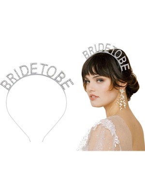 Gültekin Gümüş Kaplama Kristal Taşlı Bride To Be Gelin Tacı 16X17 cm