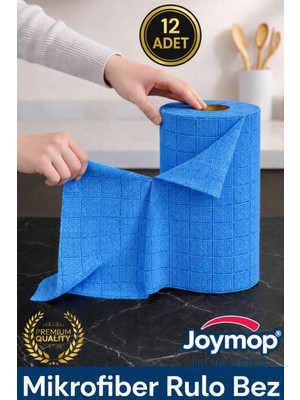 Joymop (12 Yaprak )%100 Mikrofiber Kopart-Kullan Temizlik Bezi 25×25 Çok Amaçlı ve Ultra Emici Premium Seri