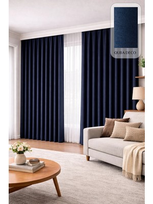 Quba Deco Kadife Dokulu Ada Fon Perde Pilesiz Salon Yatak Odası Çocuk Odası