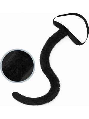 Gültekin Siyah Peluş Kuyruk Şekil Verilebilir 70 cm