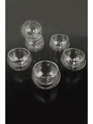 Çift Cidarlı Cam Reçellik 6 Adet Midastech