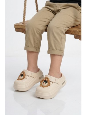 Walkway Ekru Eva Hafif Esnek Unisex Çocuk Sabo Terlik 2316 B-P