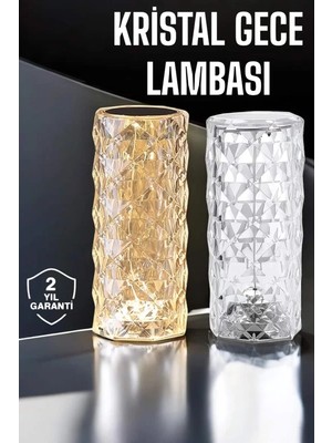 Gece Lambası Kristal Lamba Dokunmatik Şarjlı Hediyelik Midastech