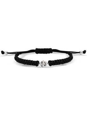 Kuyumcudükkanı Kuyumcudukkani Siyah Taşlı"hamsa"makrome Ipli Bileklik- 40019-W-BLK