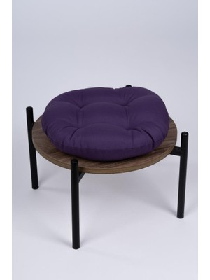 Altınpamuk Defne Yuvarlak Sandalye-Tabure Minderi 37 cm Mor