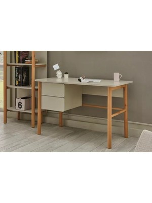 Vivense Capra Bohem Çalışma Masası, Ahşap Ayak