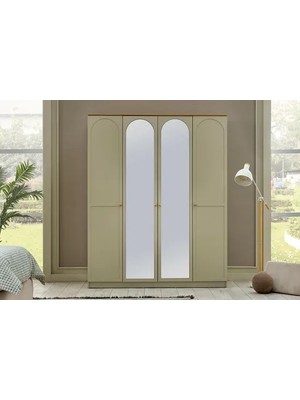 Vivense Capra Bohem Genç Odası Gardırobu, 4 Kapaklı