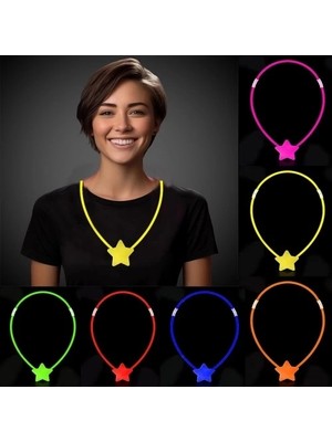 Gültekin Karanlıkta Yanan Glow Stick Yıldız Kolye - 6 Adet