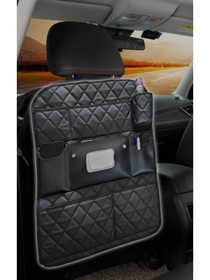 PINUKS Koltuk Arkası Organizer Kapitone Deri Siyah Siyah Ip Adet