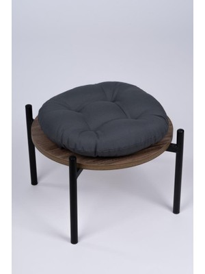 Altınpamuk Defne Yuvarlak Sandalye-Tabure Minderi 37 cm Antarsit