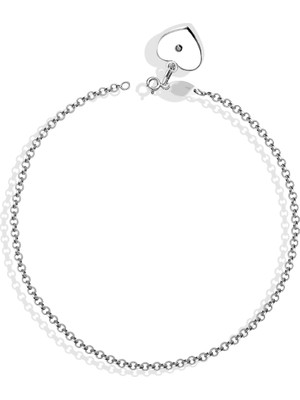 Kuyumcudükkanı Kuyumcudukkani "0,02KARAT Kalp"sallantılı Bileklik- 50183-W-BLK