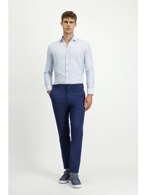 Kiğılı 7 Drop Super Slim Fit Eksra Dar Kesim Likralı Çizgili Klasik Kumaş Pantolon