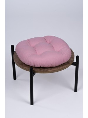 Altınpamuk Defne Yuvarlak Sandalye-Tabure Minderi 37 cm Pembe