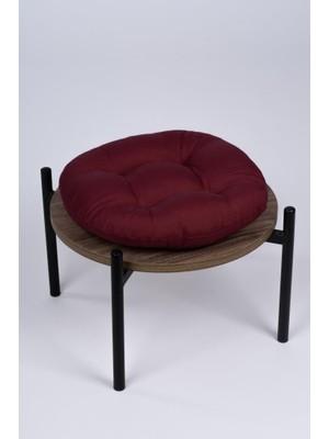 Altınpamuk Defne Yuvarlak Sandalye-Tabure Minderi 37 cm Bordo