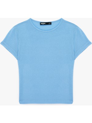 Koton Slim Fit Kısa Kollu Bisiklet Yaka Viskon Spor Tişört