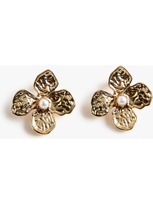 Koton Inci Detaylı Dokulu Çiçek Küpe