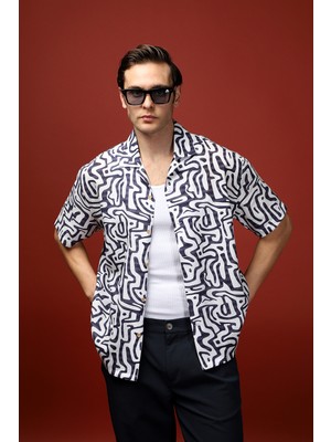 Kiğılı Kısa Kol Regular Fit Pamuklu Spor Baskılı Gömlek