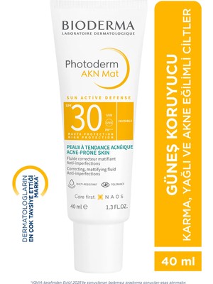 Bioderma Photoderm AKN Mat SPF30 Güneş Kremi Karma Ciltler İçin 40 ml Yağsız Formül