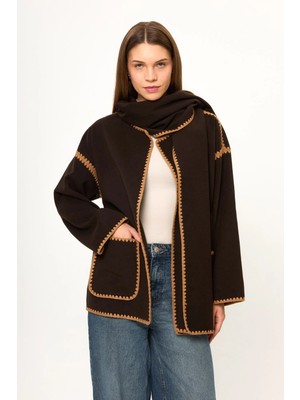 Tiffany & Tomato Şal Yaka Kaşe Kimono