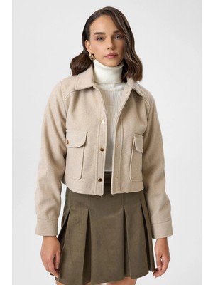 Tiffany & Tomato Çıtçıtlı Melanjlı Kısa Kaşe Mont