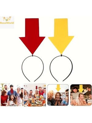 Freedom Storee Kişiselleştirilebilir Ok Işaretli Mesaj Tacı (2’li Set Sarı-Kırmızı)