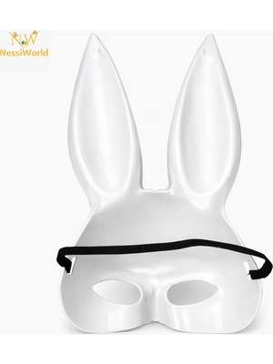 Freedom Storee Uzun Kulaklı Beyaz Lüks Tavşan Maskesi
