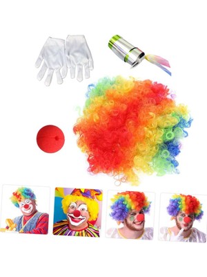 Freedom Storee Palyaço Saç Palyaço Burun Palyaço Eldiven Palyaço Sihirli Baston 4 Lü Seti