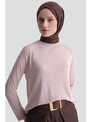 Armine Basic Rayon Tunik Pudra