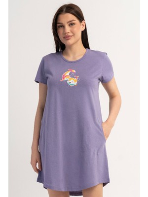 Vienetta Pamuklu Kadın Kısa Kol Gecelik, 601141