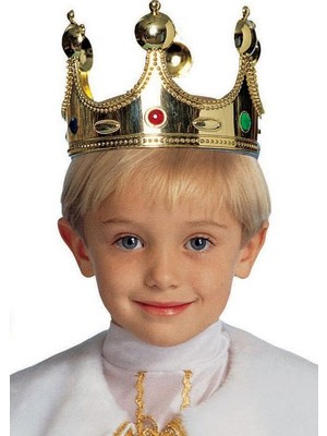 Freedom Storee Plastik Kral Tacı Altın Renk Çocuk Boy